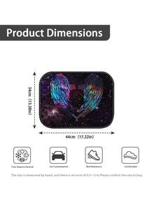 2PCS Universal Fit ACE Rubber Backing Waterproof Anti Slip Wear Resistant Easy Clean Wing Pattern Car Rear Seat Floor Mat For All Seasons Car Interior Auto Accessories - A - View 2