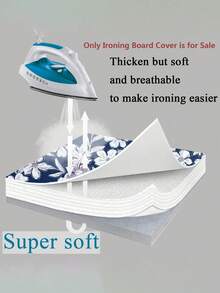 1 cái vỏ bọc bàn là đệm nâng cấp, họa tiết hoa trắng, viền co giãn dễ lắp đặt, bền và có thể giặt máy, kích thước siêu lớn dày phù hợp với hầu hết bàn là tiêu chuẩn, phụ kiện trang trí phòng giặt đồ phong cách cho gia đình - Lá trắng - Xem 4