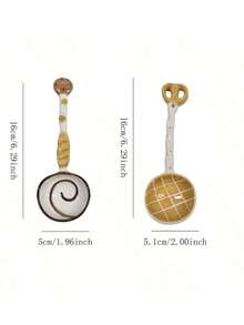 1PC/2PCS Mix And Match Cute Dessert Design Soup Spoon, Ceramic Baking Spoon, Cute Berry Spoon, Muffin/Pineapple/Croissant Design Dessert Spoon, Cute Kitchen And Dining Spoon - View 11