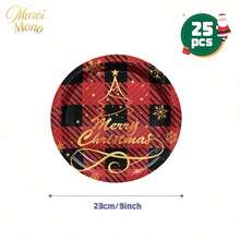 Muroi Mono 25/100 Pieces Of Disposable Party Supplies, Including Disposable Paper Plates, Napkins, Cups, Suitable For Dessert Service, Party Decorations, Various Events, And Gatherings, Including Christmas. - Style 4 - View 14