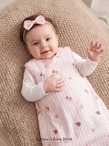 Cozy Pixies 1 Piece Baby Sleeping Bag, Thick Striped Flower Cute Sleeping Bag, Two Ways To Wear, Removable Sleeves To Wear - Multicolor - View 4