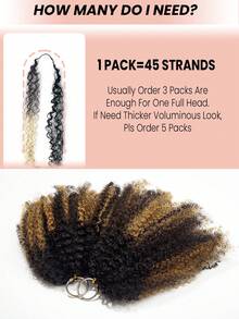 Boho Braids Highlight 棕色 Afro 捲曲 Miracle Knots 100% 真人髮 45 股/包 隱形預分束羽毛鉤編真人髮接髮 - SNATURAL/30 - 查看 6