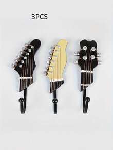 3 PCS Space Saving Creative Decorative Guitar Shaped Wall Hook Hanger For Living Room Bedroom Kitchen Home Decor Organizer Sturdy Hanging Rack For Keys Bags Hats Perfect Birthday Gift Housewarming Wedding Anniversary Christmas Holiday - View 9