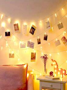 Teckwe Lampu Hias LED Klip Foto untuk Dekorasi Rumah Dalam Ruangan Bertenaga Baterai, Lampu Hias Gantung Foto untuk Kamar Anak Perempuan, Lampu Hias LED Klip Foto untuk Dekorasi Natal, Lampu Pajangan Foto untuk Pesta Pernikahan, Lampu Hias Klip Gantung Kartu Foto - MultiWarna - View 11