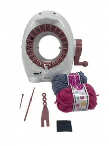 Needle Hand Knitting Loomkit, Diy Scarf, Hat, Sweater, And Socks For Adults, With Row Counter - pink - View 5