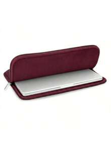 1pc Laptop Sleeve Bag, Fits 11/13//15/16 Inch Notebooks - Ultra Slim Protective Case, Soft Lining, Universal Size - Compatible With Air Pro Essential, Xps Protector, Hp Pavilion Cover, Swift Shield, Zenbook Guard, Essential For Office - Burgundy - View 6
