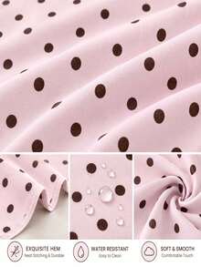 Joivida One Pink Polka Dot Tablecloth, Made Of Peach Velvet Material, Easy To Clean, Suitable For Kitchen And Dining Room Decoration, Suitable For Parties, Picnics, Home Decorations, With A Bright Style, Durable Fabric, Movable Fabric, Party Tableware - Pink polka dot - View 9