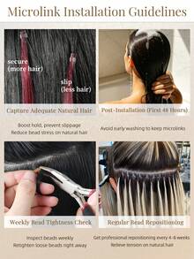 Micro Loop Hair Extensions 100% Human Hair, #Gray Straight 14‑22 Inch, 50 Strands/Pack, Invisible Micro Ring Beads With Fishing Line, No Glue Required, Thick Volume For Thin Hair, Easy To Style, Ideal For Salon Use & Daily Wear For All Women - SGray - View 13