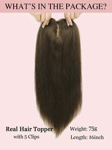 ZERO-NET 16inch Real Human Hair Toppers For Women 5.5x5.5" Base Size Toppers Hairpieces For Women - S3 - View 4