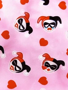 Harley Quinn X SHEIN 女款連體髮帽與頭巾帽 - 粉色 - 查看 7
