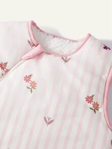 Cozy Pixies 1 Piece Baby Sleeping Bag, Thick Striped Flower Cute Sleeping Bag, Two Ways To Wear, Removable Sleeves To Wear - Multicolor - View 9