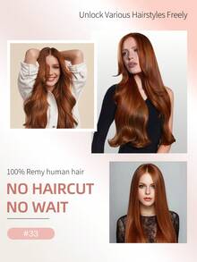 50S Microlink Hair Extensions Human Hair, 33# Copper Red Remy Micro Bead Design, Ultra‑Smooth & Super‑Soft Micro Ring Texture, Easy To Install, Ideal For Women Daily Styling, Hair Volume Boosting And Halloween Cosplay Occasions - S33 - View 8