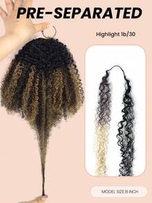 Boho Braids Highlight 棕色 Afro 捲曲 Miracle Knots 100% 真人髮 45 股/包 隱形預分束羽毛鉤編真人髮接髮 - SNATURAL/30 - 查看 2