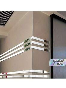Rectangular Acrylic Mirror Wall Stickers, Self-Adhesive Frameless Decorative Mirror Strips For Bedroom, Living Room, Bathroom, And Home Decor - Multicolor - View 2