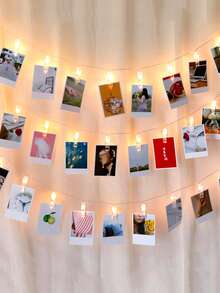 Teckwe Lampu Hias LED Klip Foto untuk Dekorasi Rumah Dalam Ruangan Bertenaga Baterai, Lampu Hias Gantung Foto untuk Kamar Anak Perempuan, Lampu Hias LED Klip Foto untuk Dekorasi Natal, Lampu Pajangan Foto untuk Pesta Pernikahan, Lampu Hias Klip Gantung Kartu Foto - MultiWarna - View 15