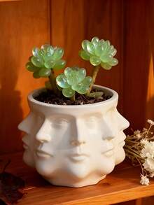 1 PC Creative Multi Face Design Decorative Functional Indoor Outdoor Plant Display Home Garden Decor Face Planter Flower Pot Halloween Party Office Balcony Patio Spring Summer Adults Plant Lovers Gardeners Unique Art Planter Creative Planter - A - View 7