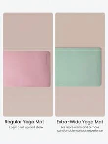 GLOWMODE Find Your Zen Extra-Wide Yoga Mat With Dual-Sided Non-Slip Grip & Sweat-Resistant Finish Yoga Pilates Studio Gym Workout Fitness Wellness Accessory - Green gray - View 2