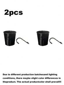Large Wall-Mounted Flower Pot Set; Garden Pots, Plant Containers, Durable Iron Wall Hanging Planters; Sturdy And Durable; Equipped With Detachable Hooks; Suitable For Railings, Fences, Balconies, Courtyards, Gardens And Indoor Decoration - Hanging Flower Pots - View 8