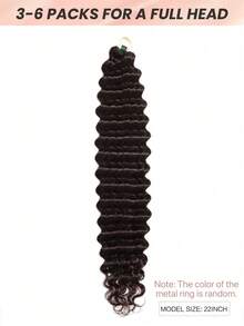 Boho Braids Feather Crochet Human Hair Deep Wave Human Hair Extensions Pre Separated Knotless Handmade Crochet Hair For Braiding Pre Looped 16-22Inch Natural Black - Natural Black - View 2
