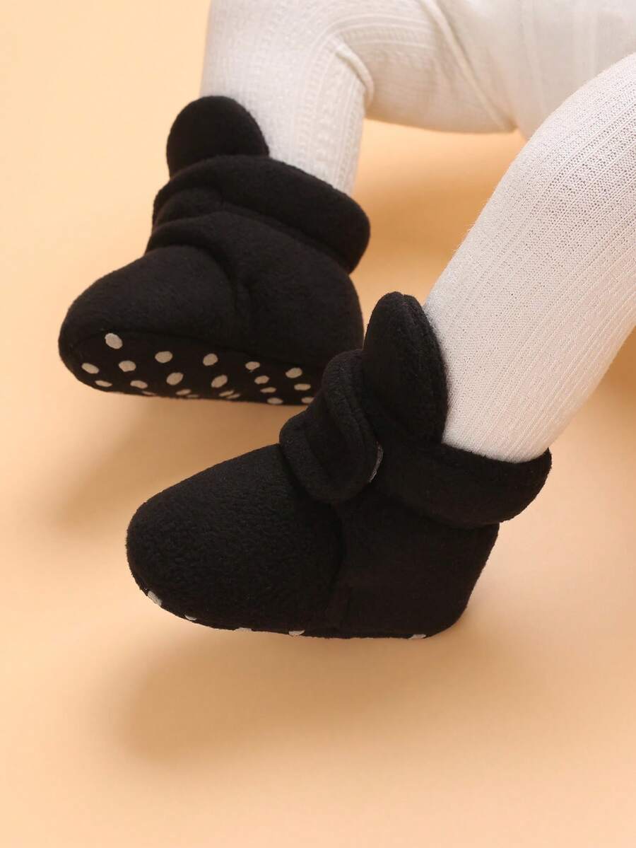 Winter Soft-Soled Baby Shoes, Warm And Non-Slip, Suitable For 3-6-12 Months Baby Toddler Boots - Black - View 1