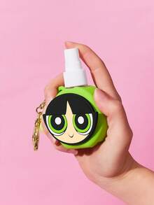 THE POWERPUFF GIRLS X SHEIN 60ml/2oz 心形熊可補充噴霧瓶附吊飾鑰匙圈，便攜式酒精、香水與液體儲存瓶，適合旅行與日常攜帶 - 綠色 - 查看 2