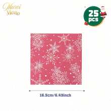 Muroi Mono 25/100件一次性派對用品，包含一次性紙盤、餐巾紙、杯子，適用於甜點服務、派對裝飾、各種活動與聚會，包含聖誕節 - 款式1 - 查看 11