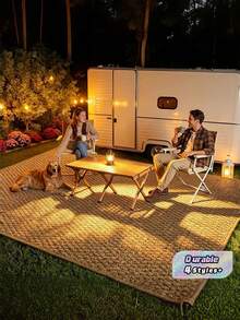 1 Piece Brown Pineapple Pattern, Simple Outdoor Rug For Home Decoration, Soft Texture And Easy To Clean Rug, Spring And Autumn Home Decoration Rug | Suitable For Small Courtyards | RV Front And Other Areas Rug | Balcony Picnic Seaside Beach Rug - Brown - View 1