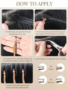 Micro Loop Hair Extensions 100% Human Hair Color #4 Color To Middle Brown 14-22 Inch Straight 50 Strands /Pack Invisible Beads Thick Micro Ring Loop Hair Extensions With Fishing Line No Glue Needed Easy To Shape For Thin Hair And Salon Use All Women - S4 - View 12