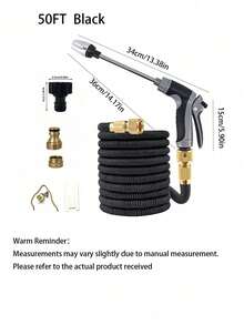 Set High Pressure Telescopic Car Wash Hose With Adjustable Water Spray Gun, Garden Hose Kit, Universal For European And American Markets - 7PCS - View 16