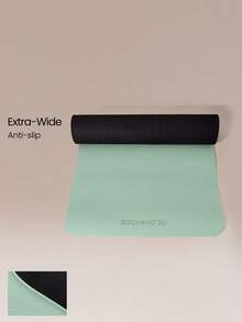 GLOWMODE Find Your Zen Extra-Wide Yoga Mat With Dual-Sided Non-Slip Grip & Sweat-Resistant Finish Yoga Pilates Studio Gym Workout Fitness Wellness Accessory - Green gray - View 1