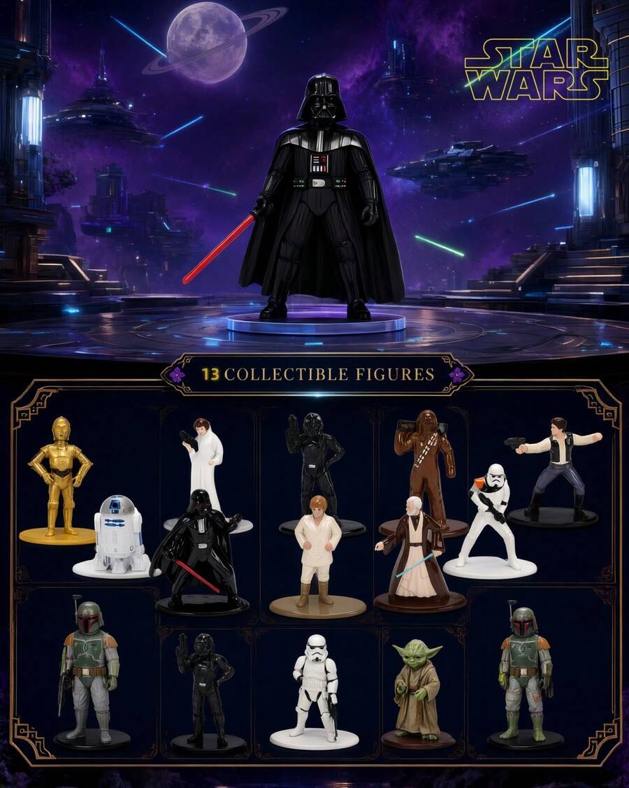 Jada StarWarss Mini Mystery Figure Blind Bag, Die-Cast Collectible Character Toy, 1pc Surprise Pack, Sci-Fi Action Figure For Desk Decor, Collection Display - Multicolor - View 1
