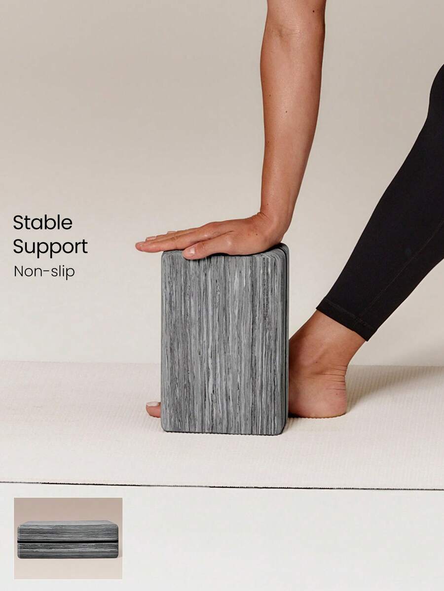 GLOWMODE Flow & Gow High-Density Yoga Block With Textured Matte Non-Slip Finish For Yoga, Pilates & Advanced Practice Studio Wellness - Grey - View 1