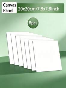 8Pcs Small Blank White Painting Canvas Boards, Assorted Sizes Flat Square Canvas Panels For Acrylic & Oil Painting - A - View 8