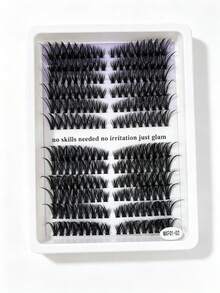 1 Pc,216 Custers Of DY Mixed False Eyelashes. Natural Soft Fluffy Eyelash Extension Kt 50D+60D. 8mm- 16mm Mixed Length Cluster Lashes Suitable For Party - D - View 6
