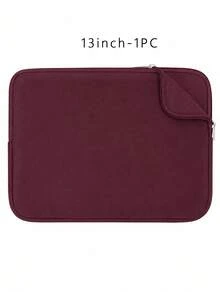 1pc Laptop Sleeve Bag, Fits 11/13//15/16 Inch Notebooks - Ultra Slim Protective Case, Soft Lining, Universal Size - Compatible With Air Pro Essential, Xps Protector, Hp Pavilion Cover, Swift Shield, Zenbook Guard, Essential For Office - Burgundy - View 12