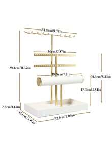 1PC 3 Tier T Bar Iron Elegant Jewelry Display Stand Necklace Bracelet Earring Organizer Rack For Live Streaming Photography Home Shop Boutique Trade Show Gift - Multicolor - View 9