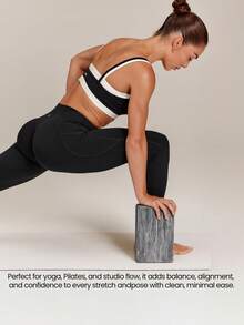 GLOWMODE Flow & Gow High-Density Yoga Block With Textured Matte Non-Slip Finish For Yoga, Pilates & Advanced Practice Studio Wellness - Grey - View 2