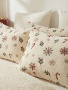 Cirelle 3pcs Christmas Velvet Duvet Cover Set, Soft Warm Fleece Snowflake Bedding Set, Reversible Winter Flannel Comforter Cover With 2 Shams (No Insert) - Multicolor - View 2
