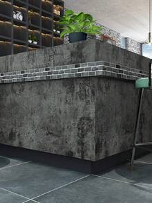 1PC Industrial Cement Pattern Self Adhesive Contact Paper Peel And Stick Cabinet Door Wall Sticker Furniture Renovation Background Wallpaper For Home Kitchen Bathroom Living Room Decor - dark gray - View 4