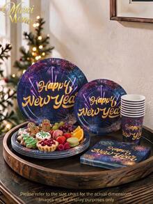 Muroi Mono 25/100 Pieces Of Disposable Party Supplies, Including Disposable Paper Plates, Napkins, Cups, Suitable For Dessert Service, Party Decorations, Various Events, And Gatherings, Including Christmas. - Style 3 - View 1
