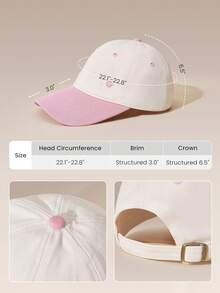 GLOWMODE No Bad Hair Days Embroidered Baseball Cap With Contrast Brim & Adjustable Back Strap Daily Casual Outdoor Fall Winter Wear - Pink white - View 6