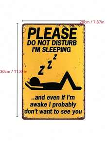 1PC VINTAGE HUMOROUS WARNING METAL SIGN FUNNY RETRO ROOM DECOR PLAQUE FOR BEDROOM GARAGE BAR PATIO DORM PET AREA OUTDOOR GARDEN HOME WALL ART DECORATION MULTIPLE STYLES DAILY SPACE DECOR GIFT - multicolor - View 14
