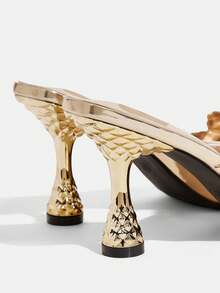CUCCOO TILAWA Elegant And Sexy Pointed Women's High Heels With Golden Embroidery Pattern - A Sophisticated And Stylish Design With A Slip-On Design For Women With - Gold - View 11