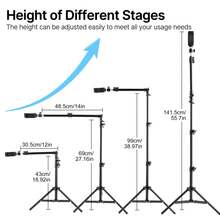 Teckwe Lazy Person Support Bracket Adjustable Floor Tripod With Rotating Telescopic Arm And Phone Holder, Featuring Adjustable Height And Angle. Suitable For Smartphone Photography, Live Streaming, Video Recording, Cooking, Painting, And Food Photography - A Stable Tripod Structure - 55inch - View 3
