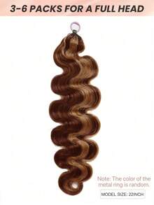 Boho Braids Feather Crochet Human Hair Highlight 4/27 Body Wave Human Hair Extensions Pre Separated Knotless Handmade Crochet Hair For Braiding Pre Looped 16-22Inch - S4/27 - View 2