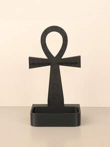 1PC Standard Size Ancient Egyptian Ankh Symbol Shaped Jewelry Organizer Stand With Holds Rings Earrings Necklaces Bracelets Compact Sturdy Non Slip Base Easy Access Desktop Storage Rack For Vanity Dresser Bedroom Office Home Decor Essential - Black - View 5
