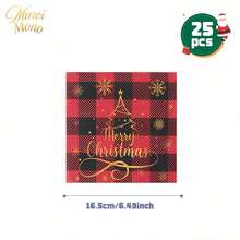 Muroi Mono 25/100 Pieces Of Disposable Party Supplies, Including Disposable Paper Plates, Napkins, Cups, Suitable For Dessert Service, Party Decorations, Various Events, And Gatherings, Including Christmas. - Style 4 - View 11