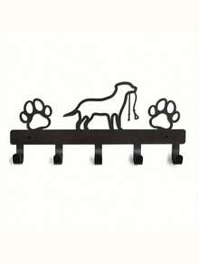 1PC Medium Size Iron Paw Shape Wall Hooks Multifunctional Pet Leash Collar Key Holder Hanging Rack Decorative Storage Organizer For Entryway Hallway Bedroom Bathroom Kitchen Home Pet Accessories And Daily Storage Wall Decor - View 5