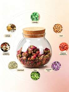 Transparent Glass Sealed Jar For Storage Of Nuts, Grains, Tea Leaves And Other Small Items - Multicolor - View 11