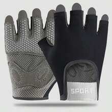 Guantes antideslizantes de media uña, protección completa de la palma, guantes de fitness transpirables, unisex, guantes de ciclismo de media uña, guantes de fitness para entrenamiento con pesas, dominadas, equipo de fitness, accesorios de bicicleta, equipo de deportes al aire libre - Multicolor - Ver 13